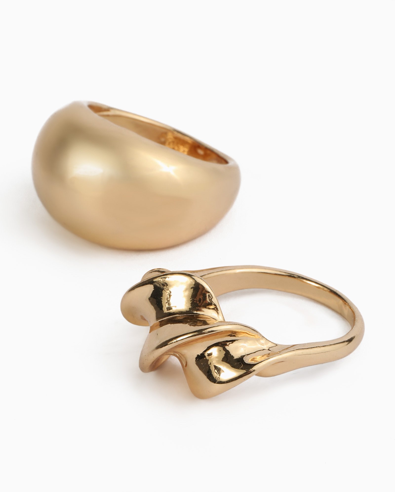 Kit anéis feminino 2 peças elaborados twist dourado | Accessori by Riachuelo