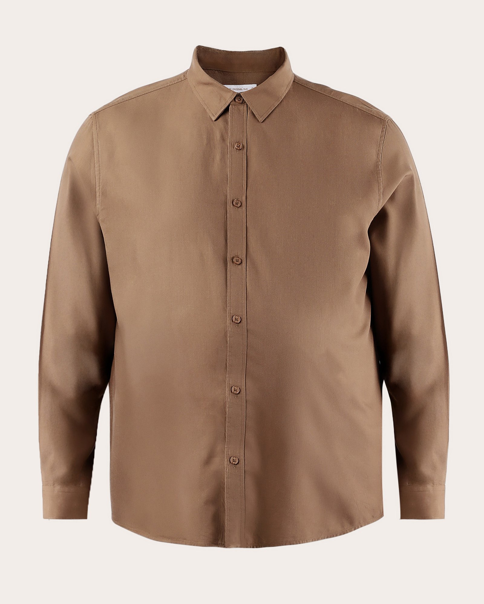 Camisa plus size masculina com liocel - marrom