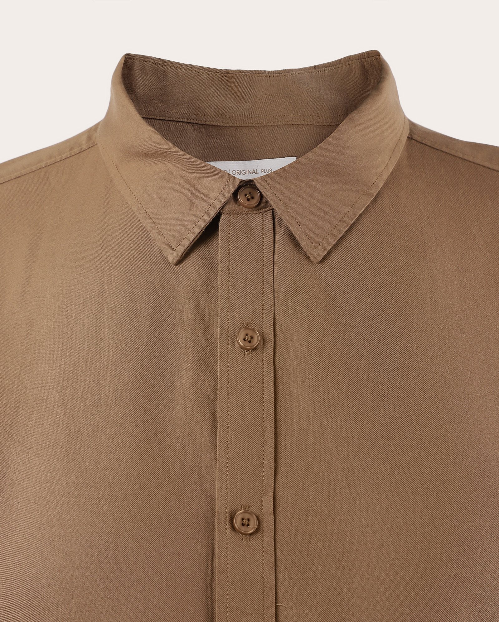 Camisa plus size masculina com liocel - marrom