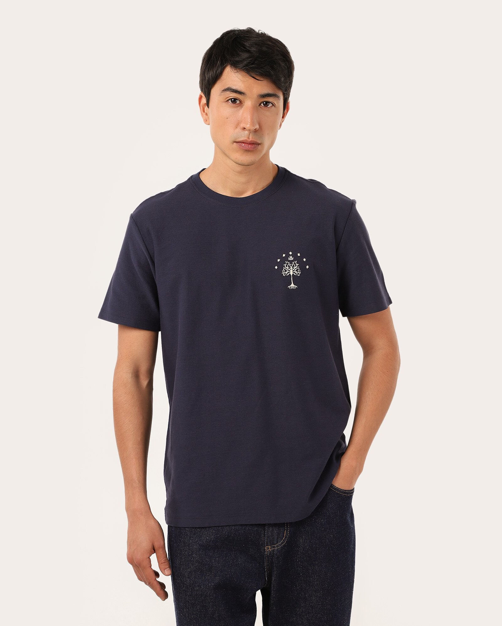 Camiseta masculina regular O Senhor dos Anéis azul | FANLAB