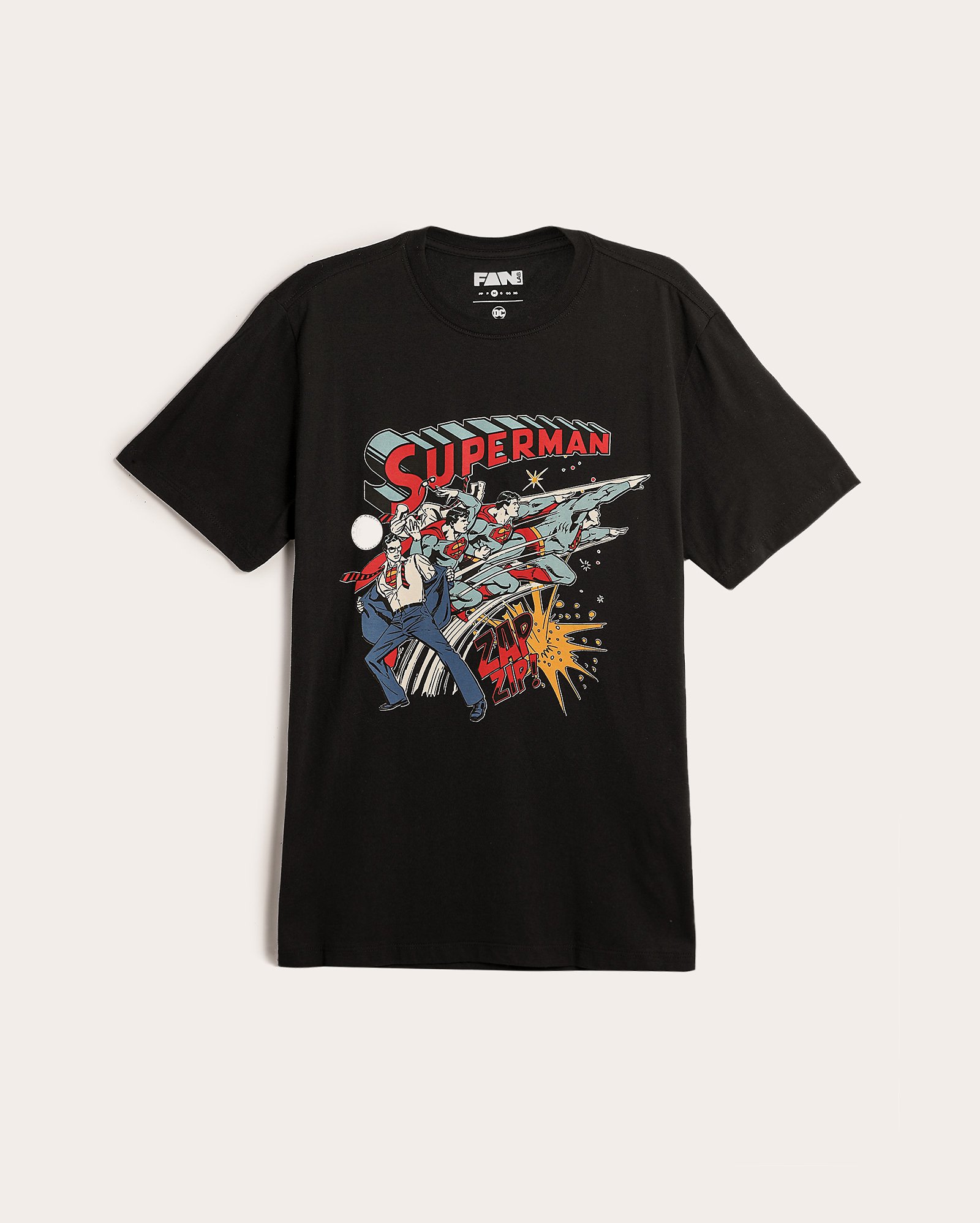 Camiseta masculina manga curta DC Superman preta | FANLAB