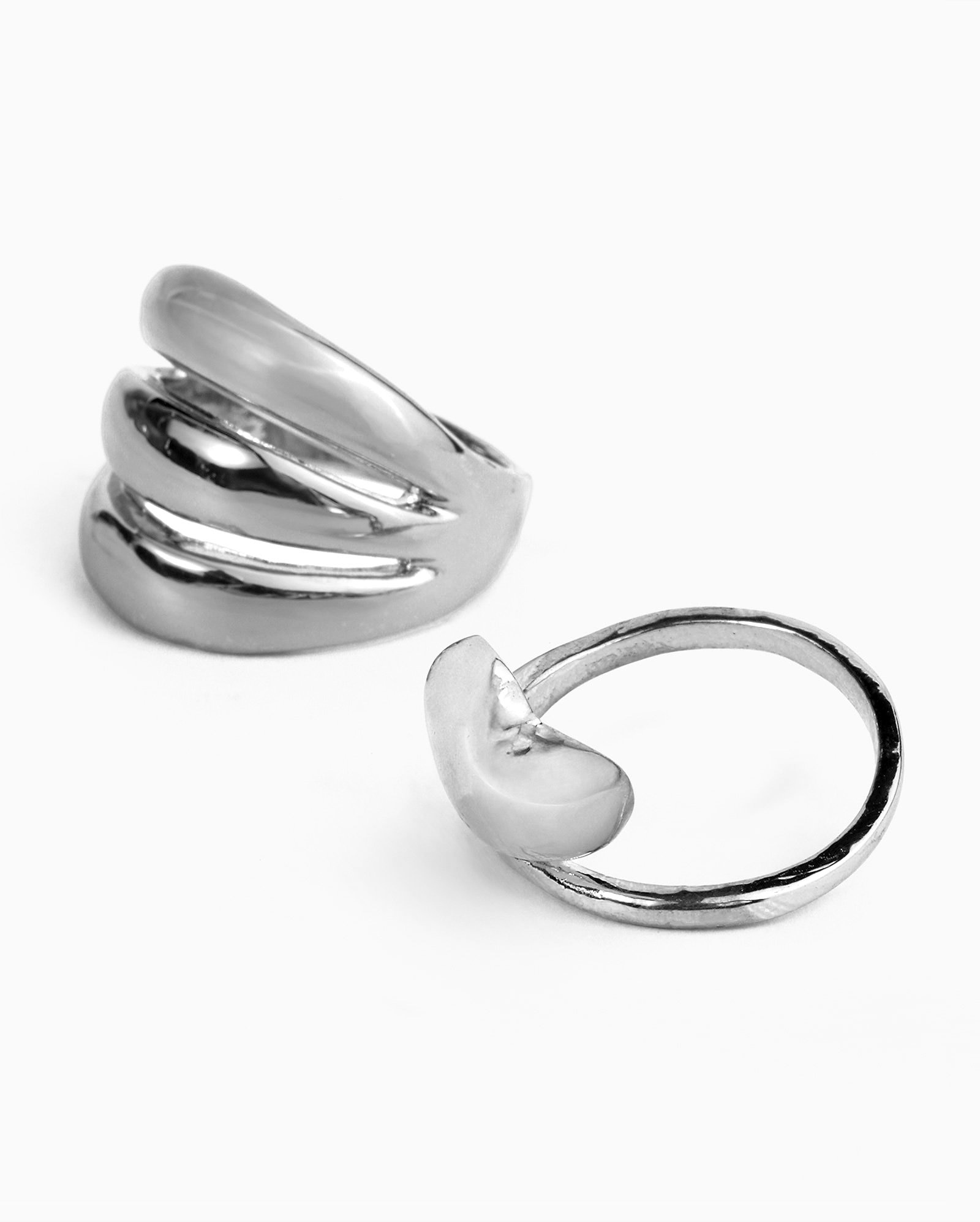 Kit anéis feminino 2 peças aros coração prata | Accessori by Riachuelo