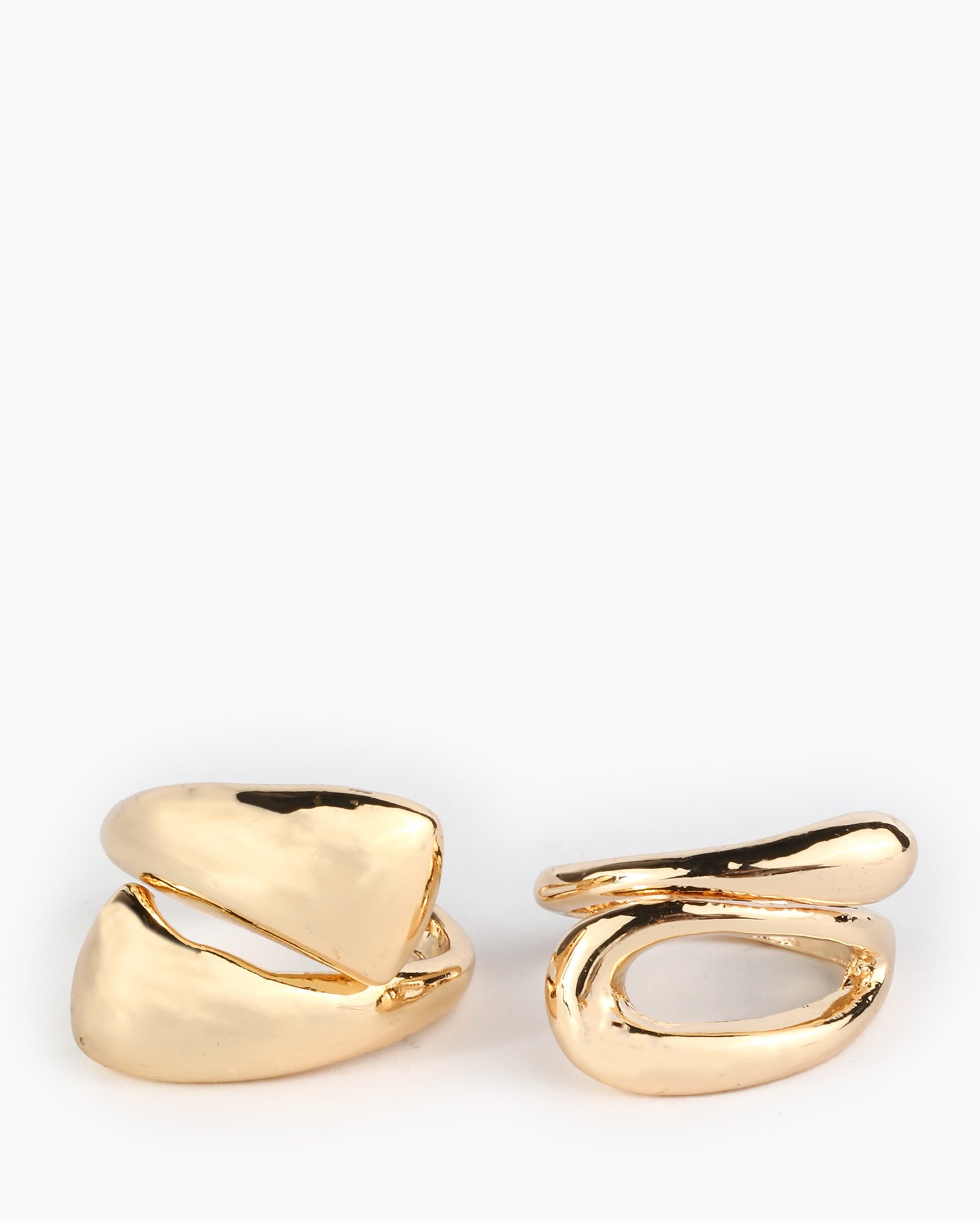 Kit anéis feminino 2 peças elaborados orgânico bold dourado | Accessori by Riachuelo