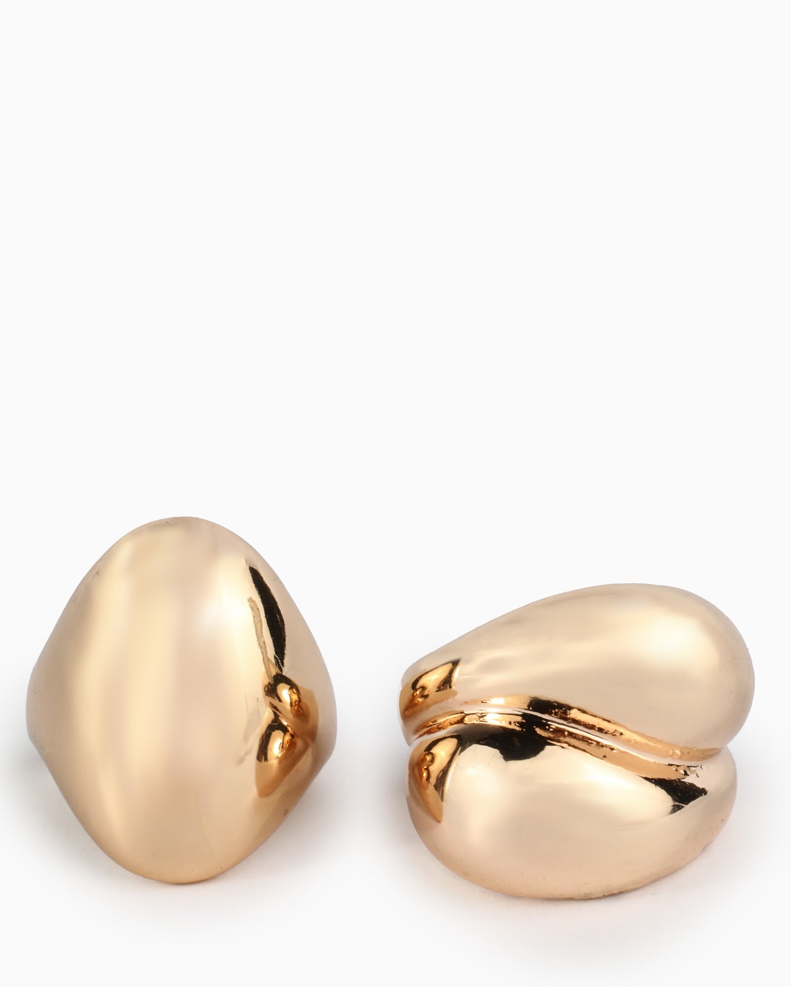 Kit anéis feminino 2 peças elaborado oval dourado | Accessori by Riachuelo