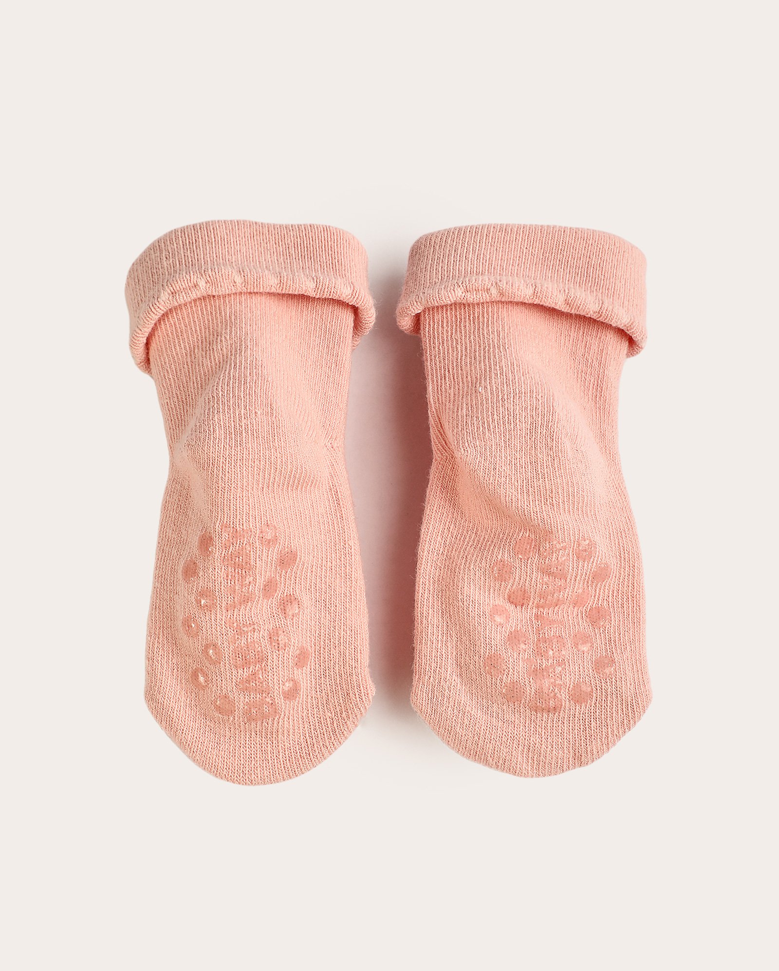 Meia bebê cano curto antiderrapante joaninha rosa | Baby Way