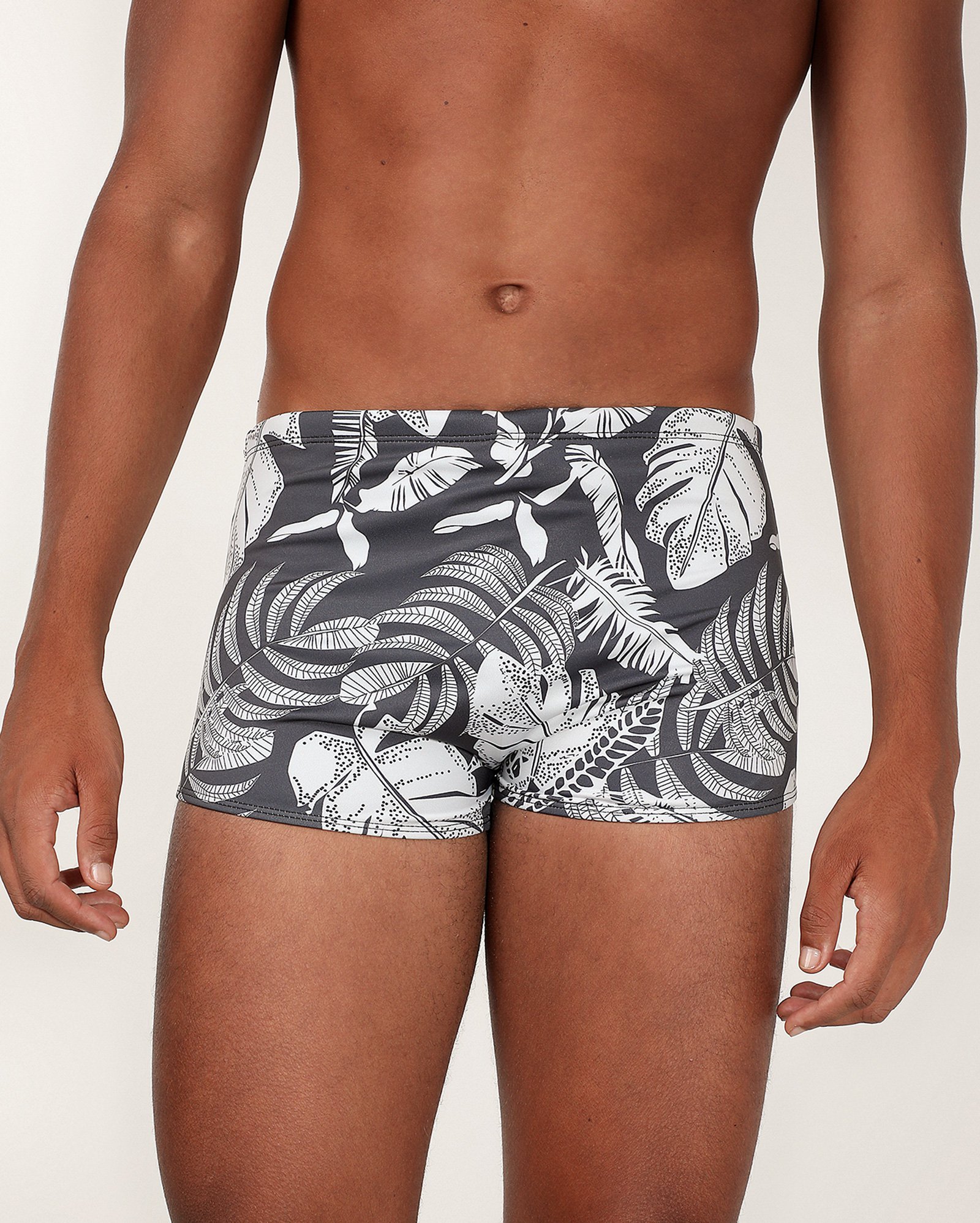 Sunga boxer estampa folhagens preta | Pool