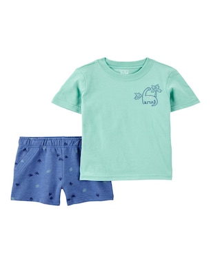 Conjunto curto infantil 2 peças dino pegadas multicor | Carter's