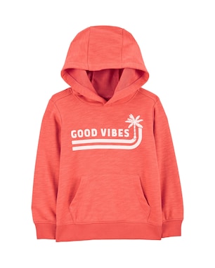 Blusa de moletom infantil com capuz good vibes vermelha | Carter's