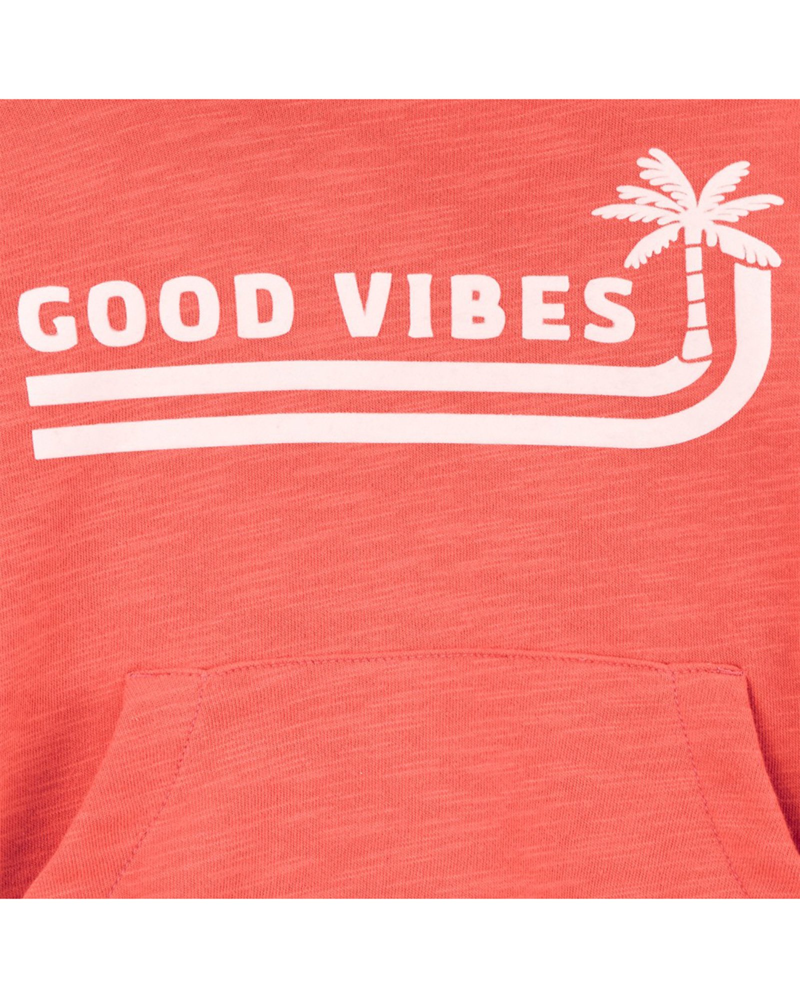 Blusa de moletom infantil com capuz good vibes vermelha | Carter's