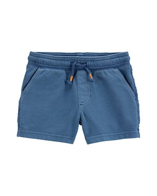 Bermuda infantil com amarração e puídos azul | Carter's