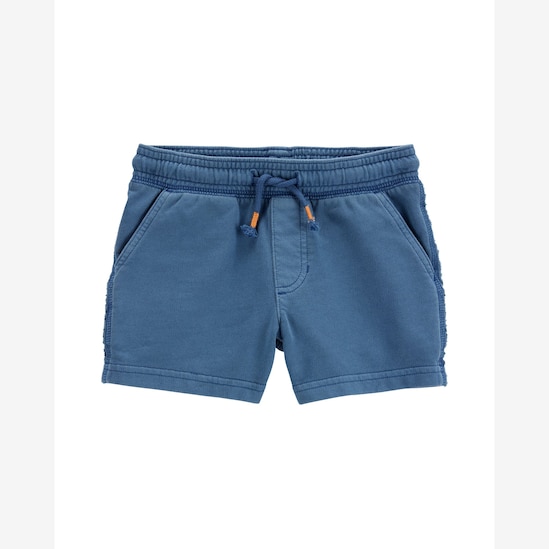 Bermuda infantil com amarração e puídos azul | Carter's