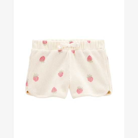 Short infantil texturizado morangos bege | Carter's