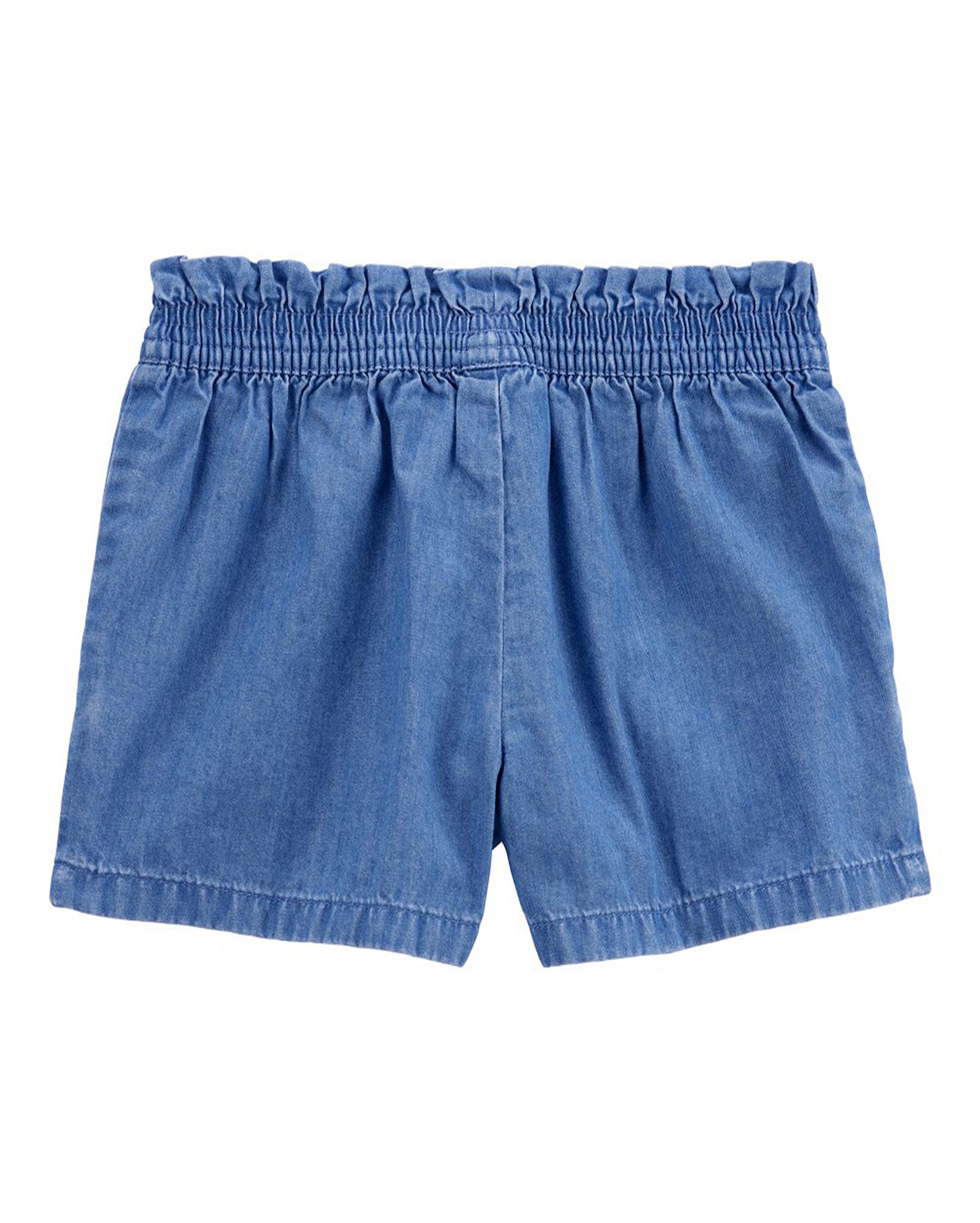 Short jeans infantil clochard com laço denim médio | Carter's