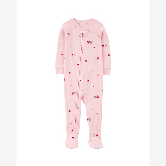 Macacão pijama infantil pezinhos corações rosa | Carter's