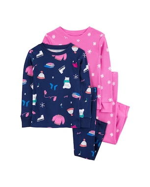 Pijama longo bebê 4 peças texturizado neve multicor | Carter's