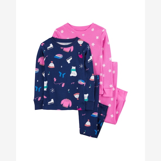 Pijama longo bebê 4 peças texturizado neve multicor | Carter's