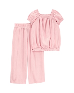 Conjunto longo infantil 2 peças texturizada rosa | Carter's