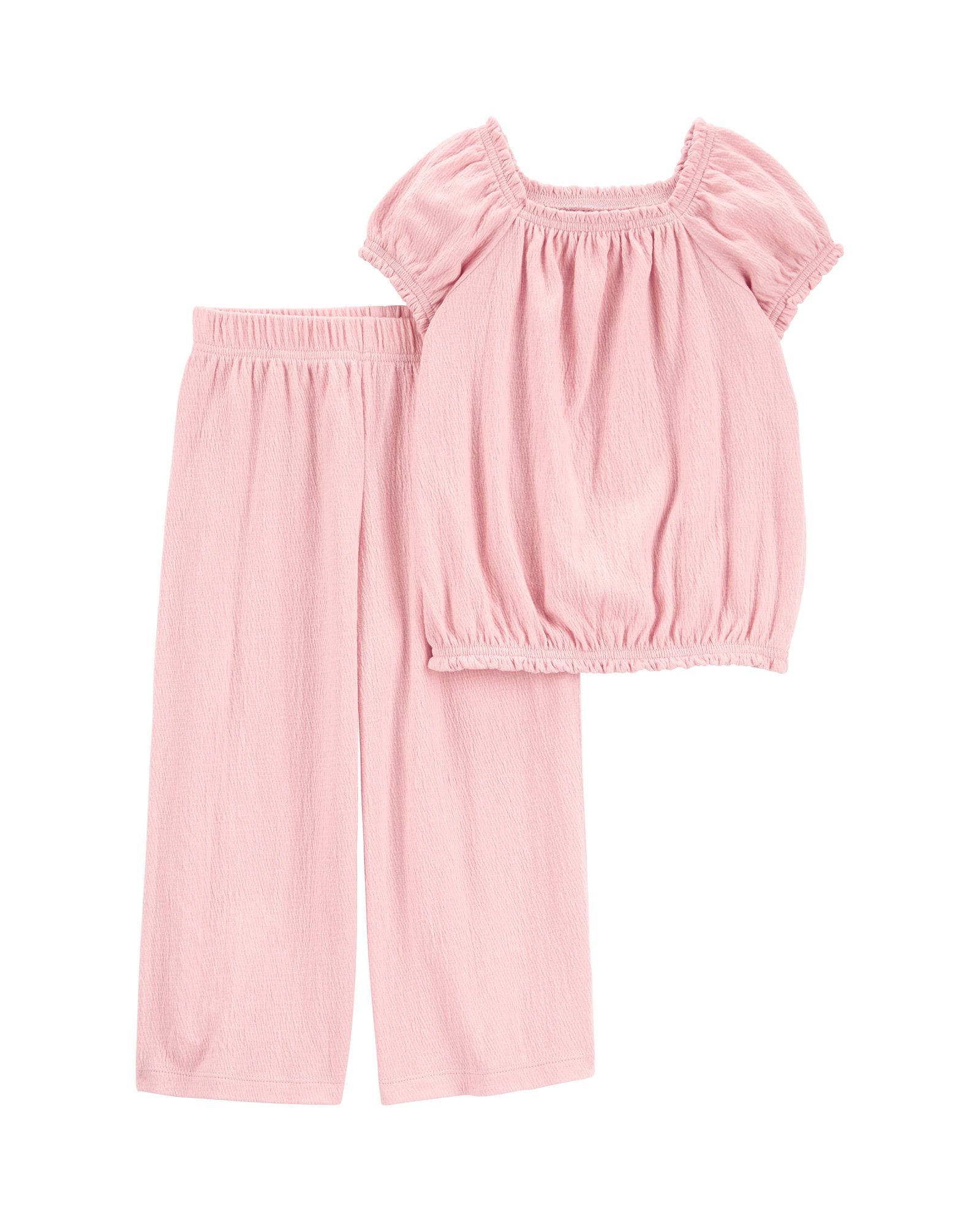 Conjunto longo infantil 2 peças texturizada rosa | Carter's