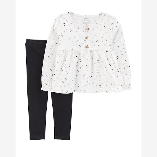 Conjunto longo infantil 2 peças floral multicor | Carter's