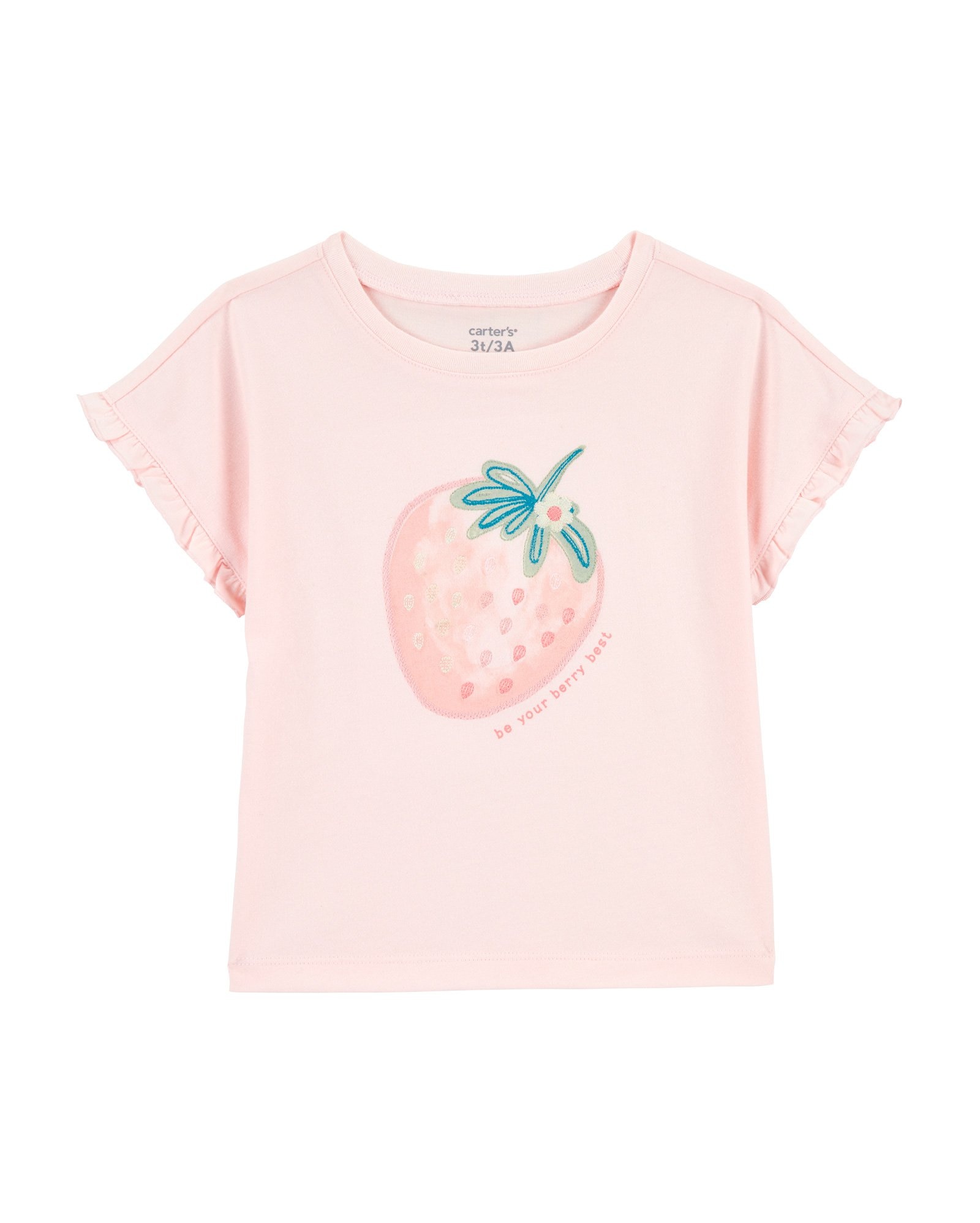 Camiseta infantil morango be your berry best rosa | Carter's