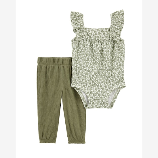 Conjunto longo bebê 2 peças texturizado floral multicor | Carter's