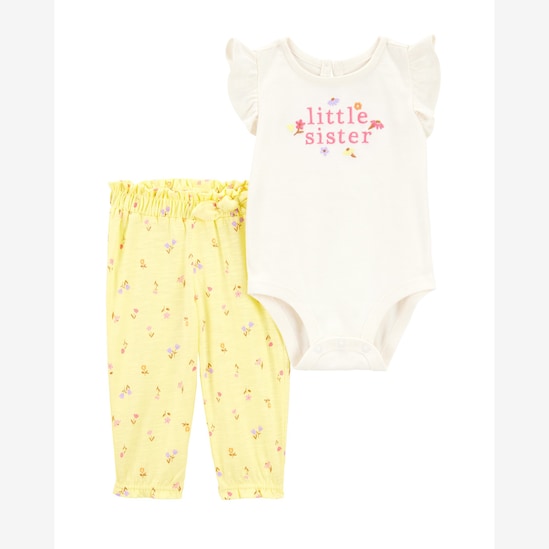 Conjunto longo bebê 2 peças little sister multicor | Carter's