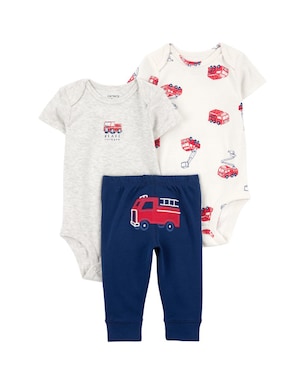 Conjunto longo bebê 3 peças bombeiro multicor | Carter's