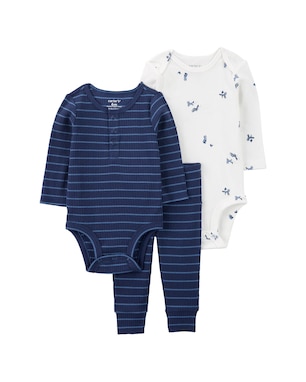 Conjunto longo bebê 3 peças texturizado listrado multicor | Carter's