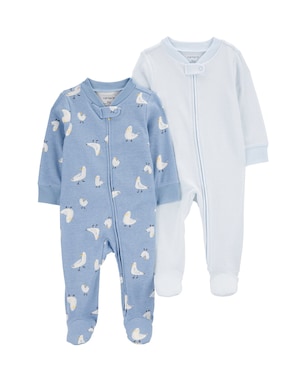 Kit macacão bebê 2 peças com pezinho listras pato multicor | Carter's