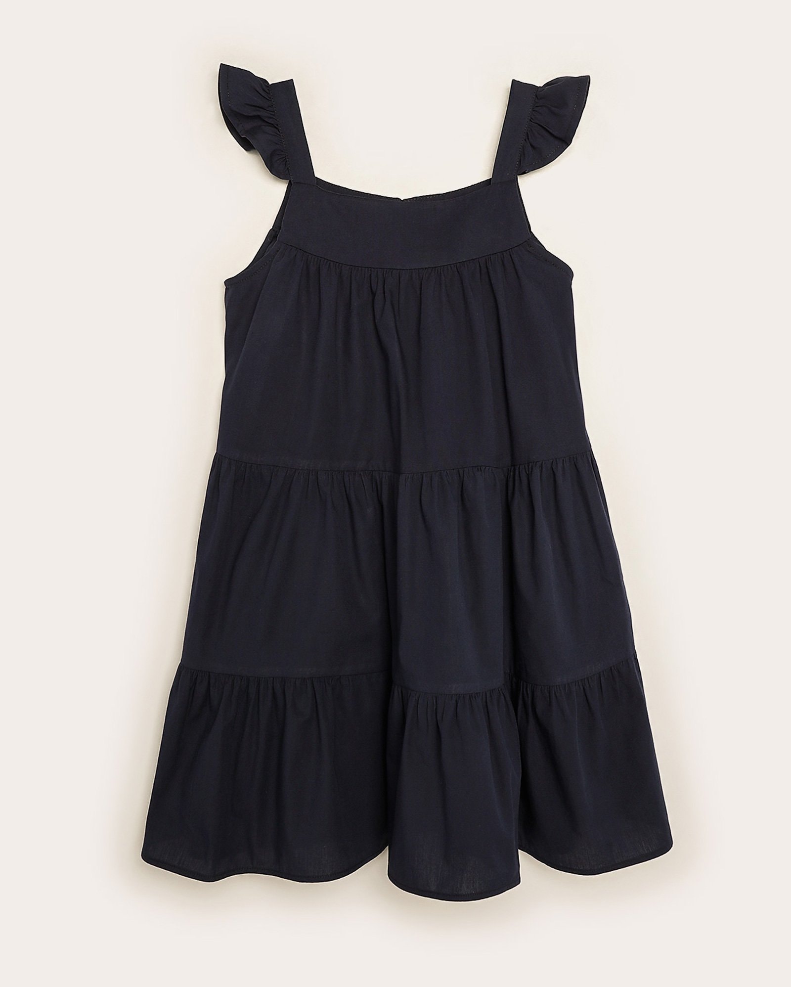 Vestido infantil evasê 3 marias com babados Cassiana 4-10A azul