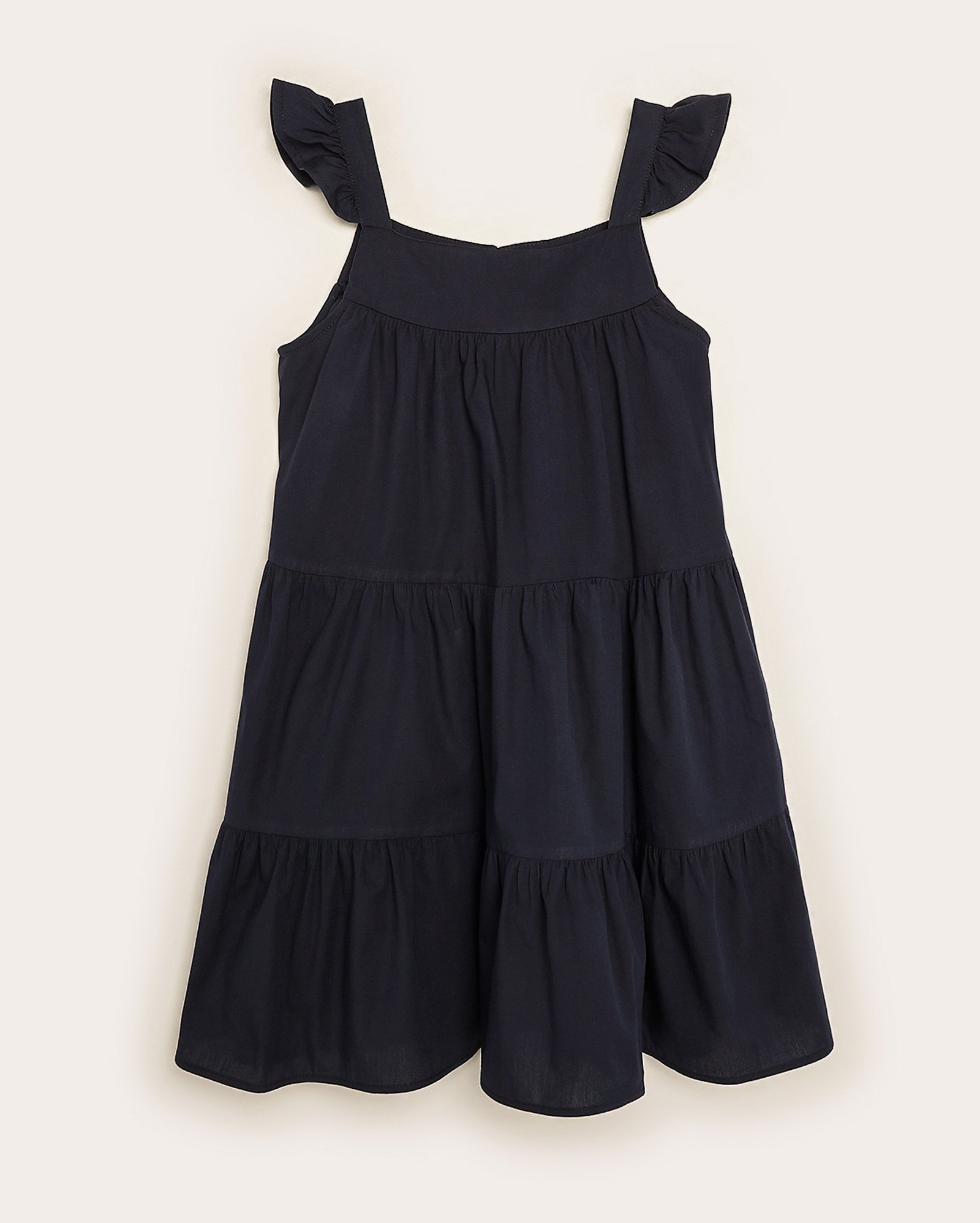 Vestido infantil evasê 3 marias com babados Cassiana 4-10A azul | Pool Kids