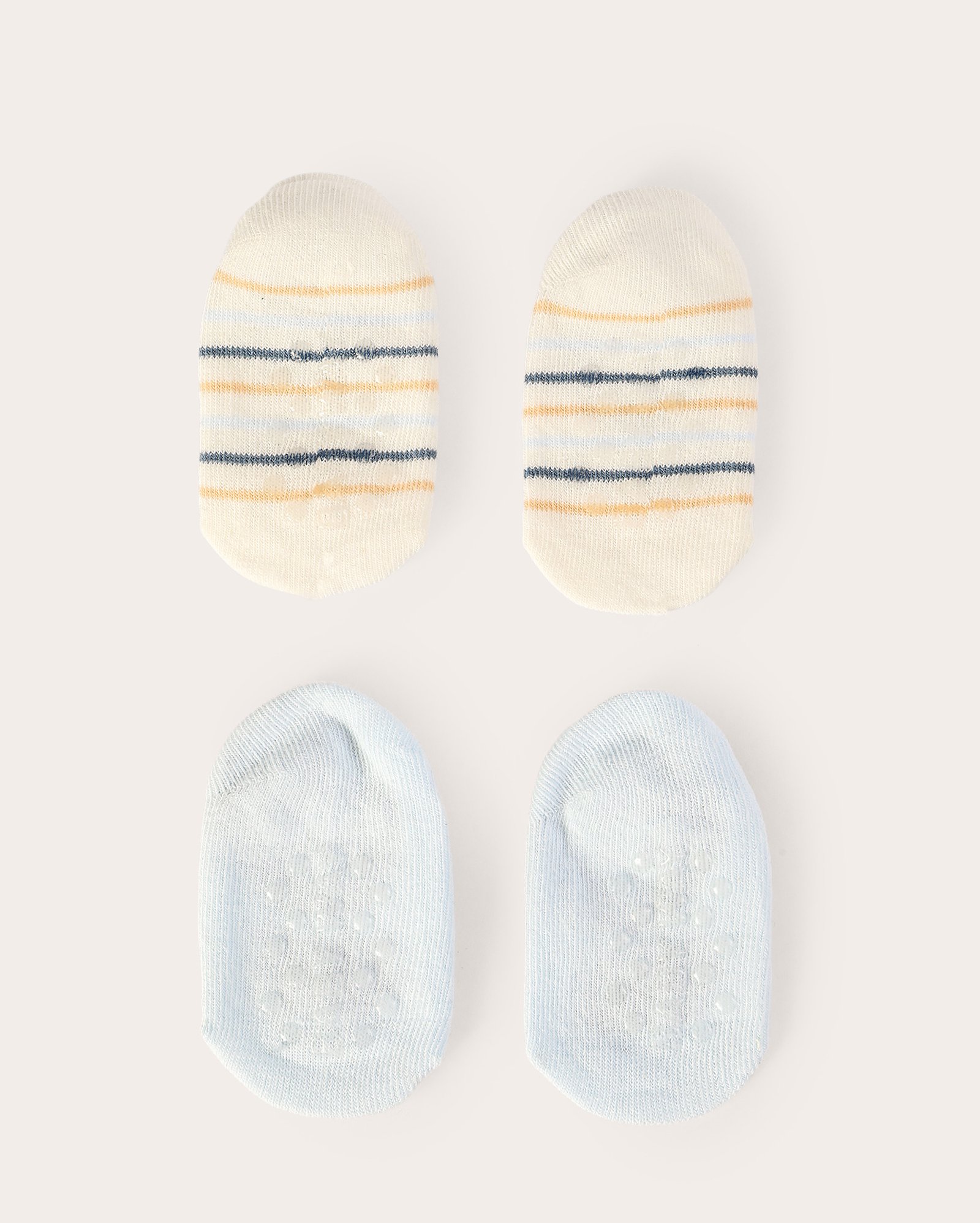 Kit meia bebê 2 pares sapatilha listra ursinho multicor | Baby Way