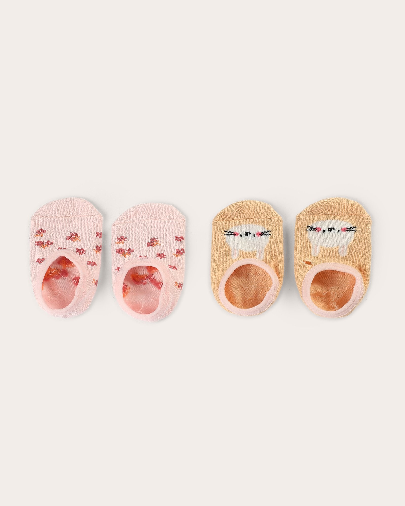 Kit meia bebê 2 pares sapatilha estampada multicor 