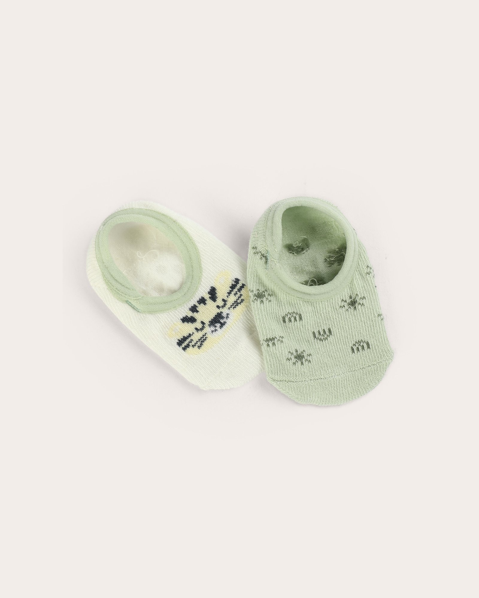 Kit meia bebê 2 pares sapatilha bichinho verde