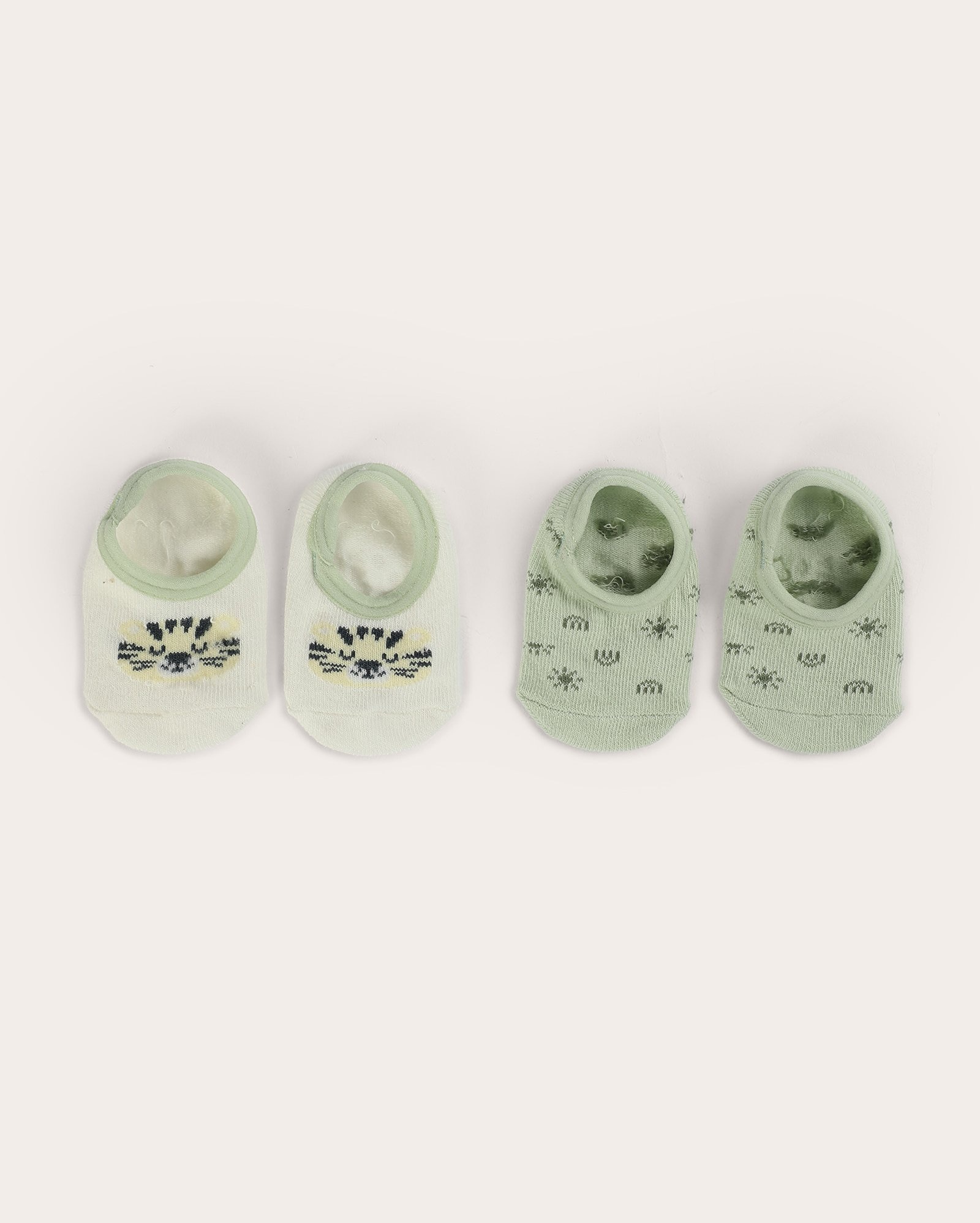 Kit meia bebê 2 pares sapatilha bichinho verde