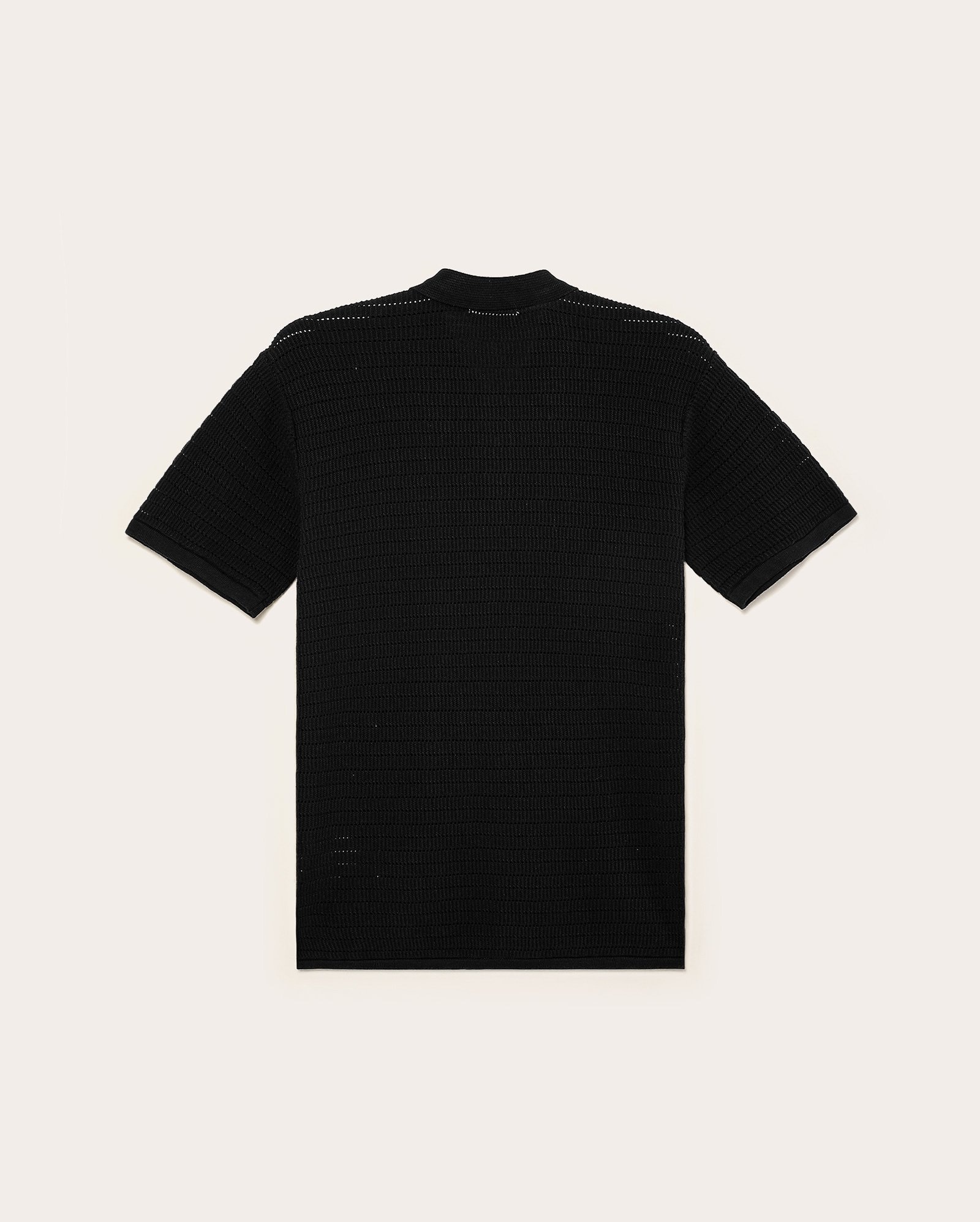 Camisa juvenil em tricot texturizada com botões preta | Pool