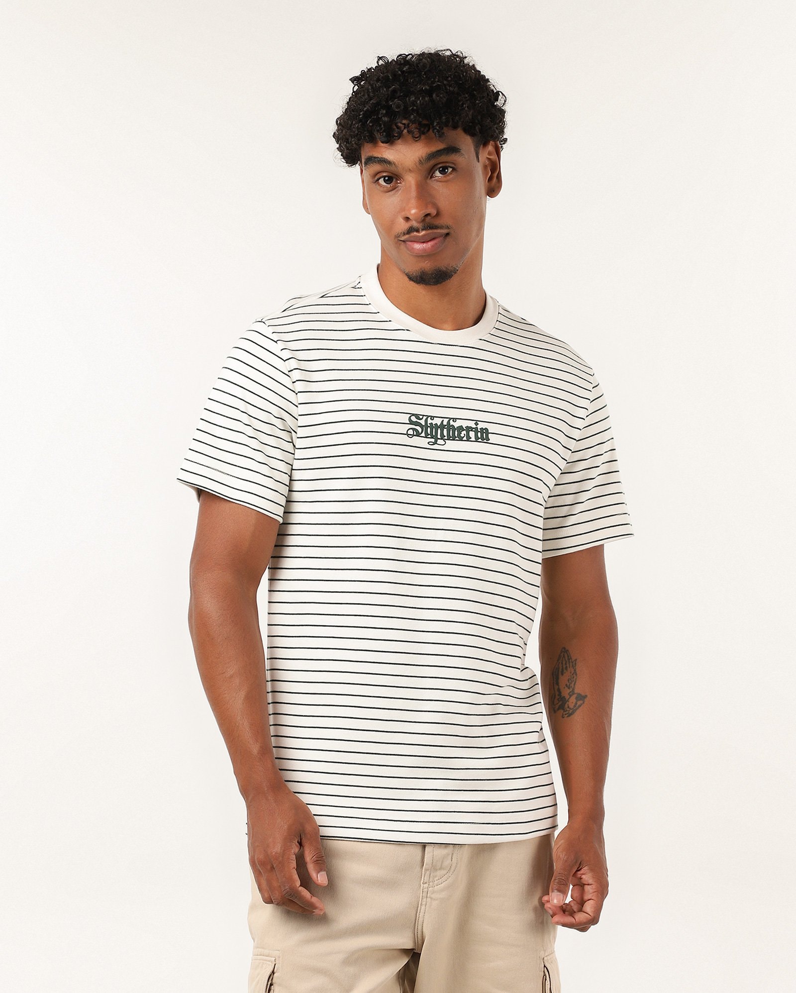 Camiseta masculina regular Sonserina listrada branca | Warner Bros