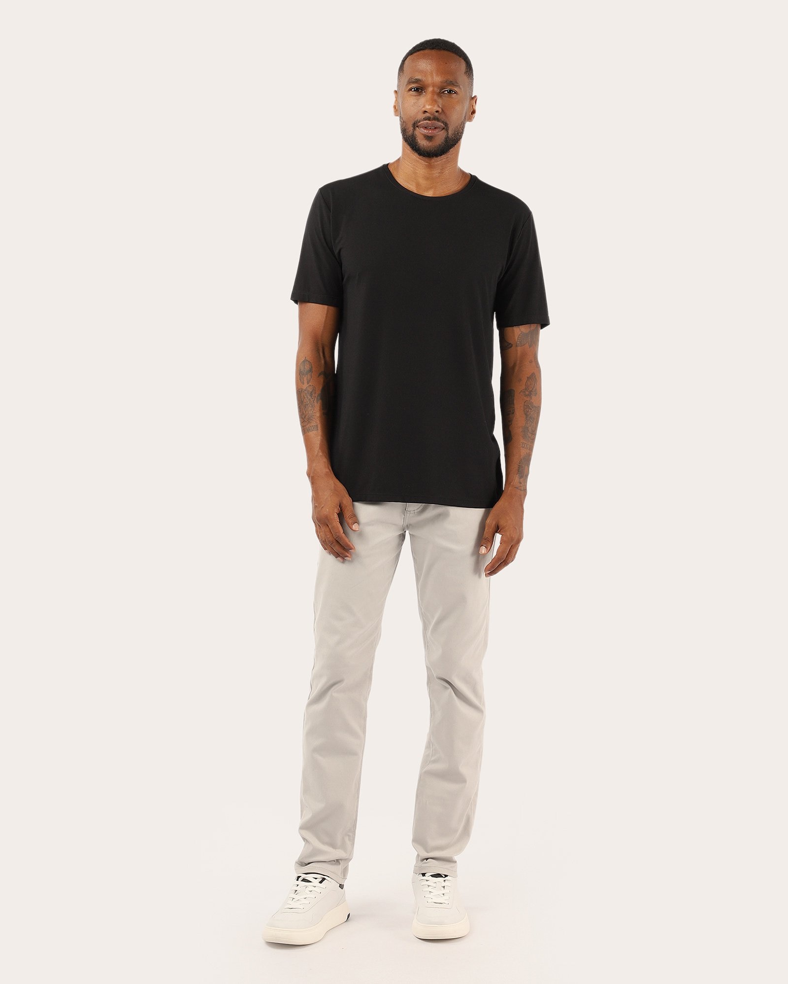 Calça sarja masculina slim cinza | Pool Jeans