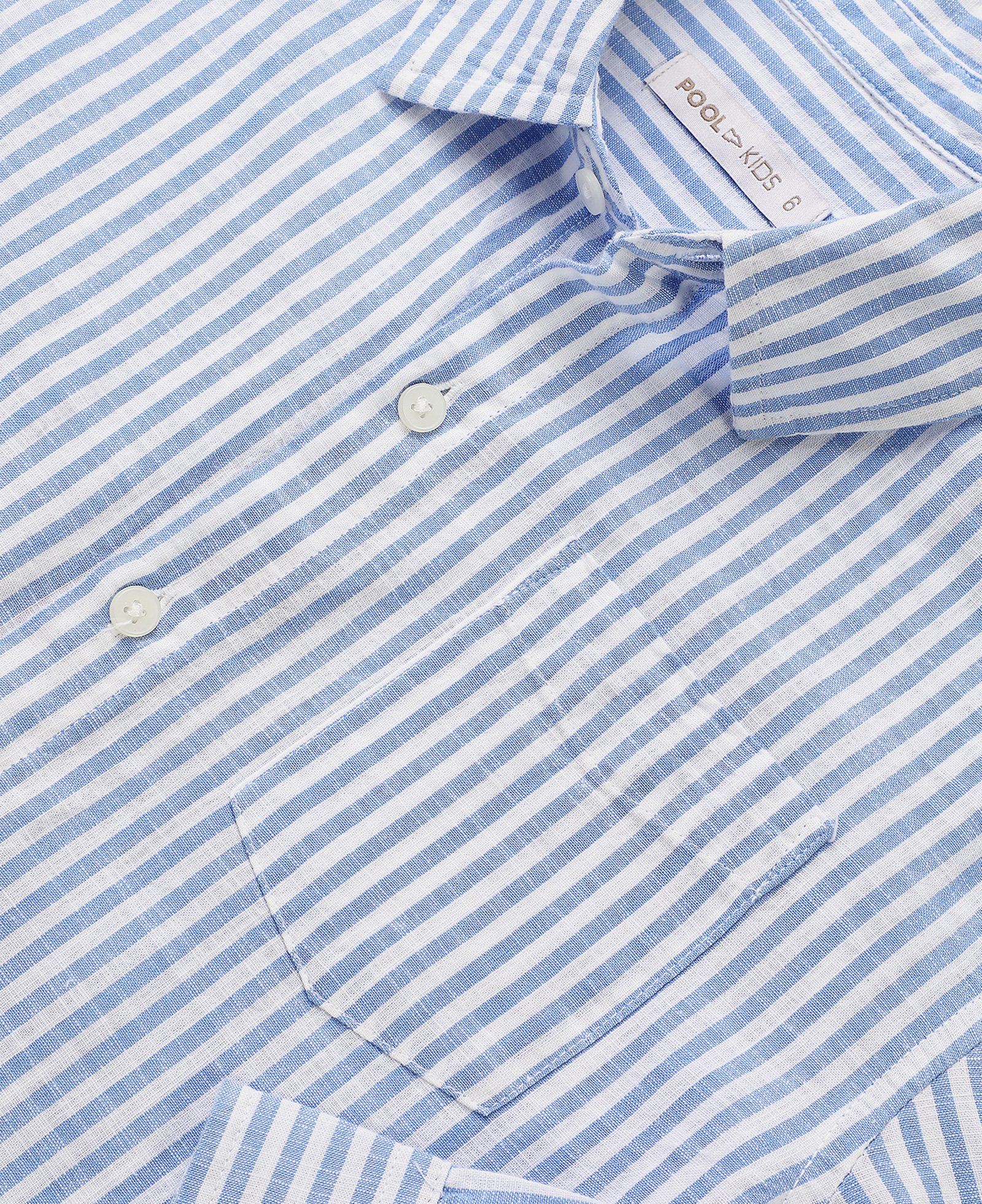 Camisa infantil listrada com bolso 4-10A azul