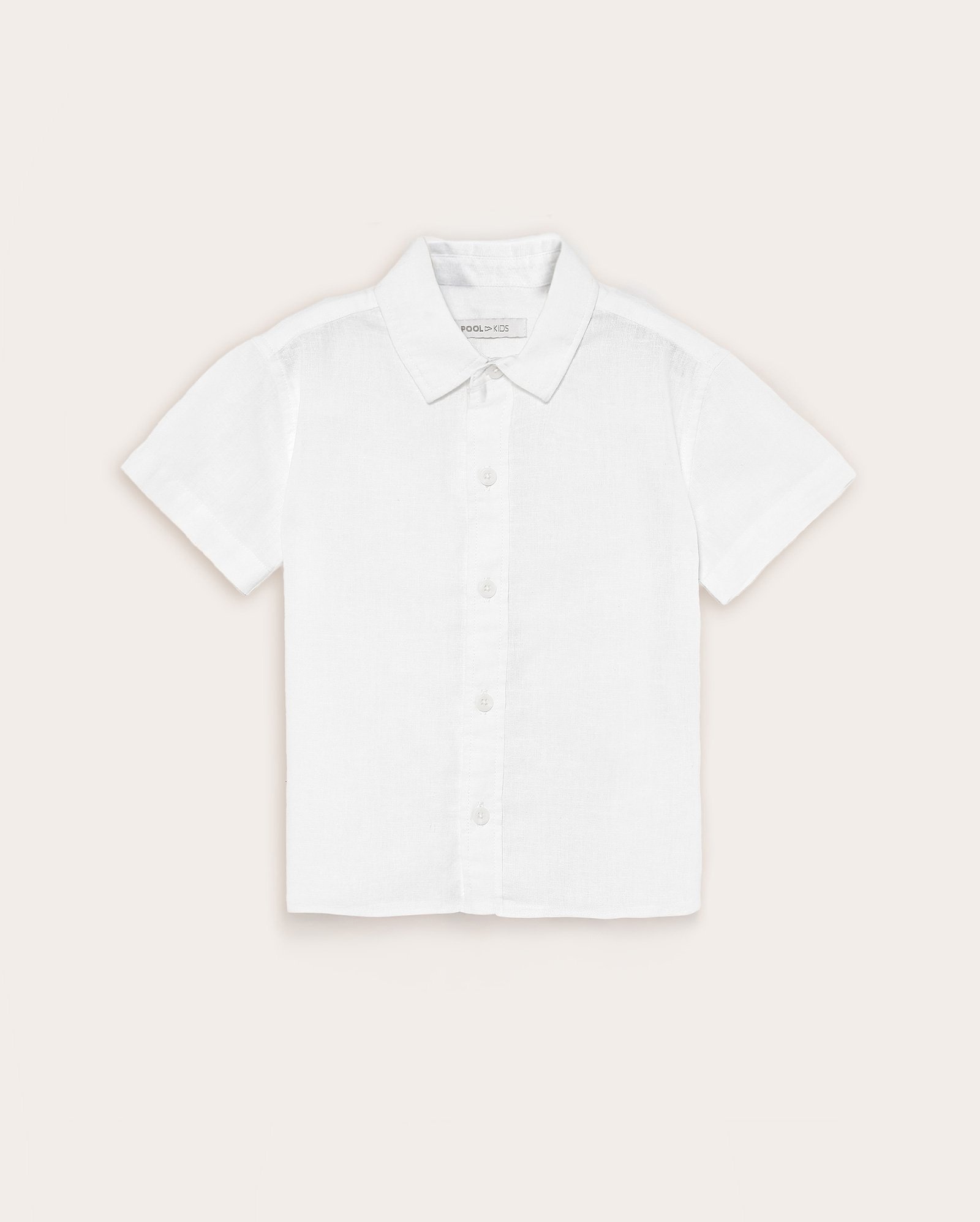 Camisa infantil em viscolinho 4-10A - Branco Mescla