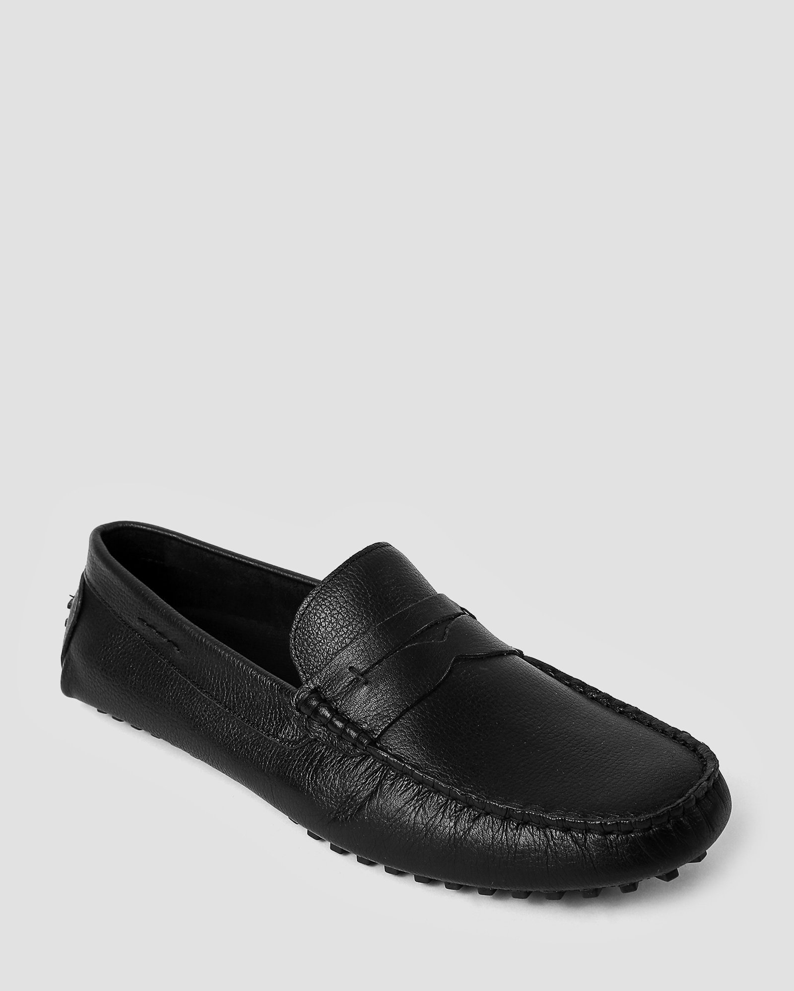 Sapato masculino dockside de couro com pespontos preto | Riachuelo