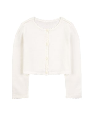 Casaco infantil de tricot off-white | Carter's