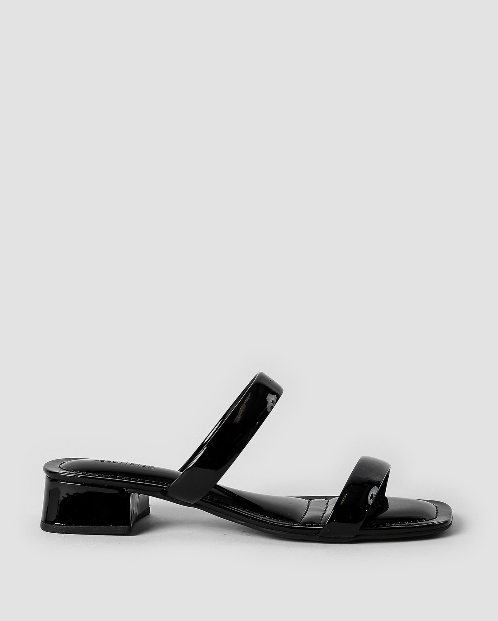 Tamanco feminino básico de 2 tiras - Preto
