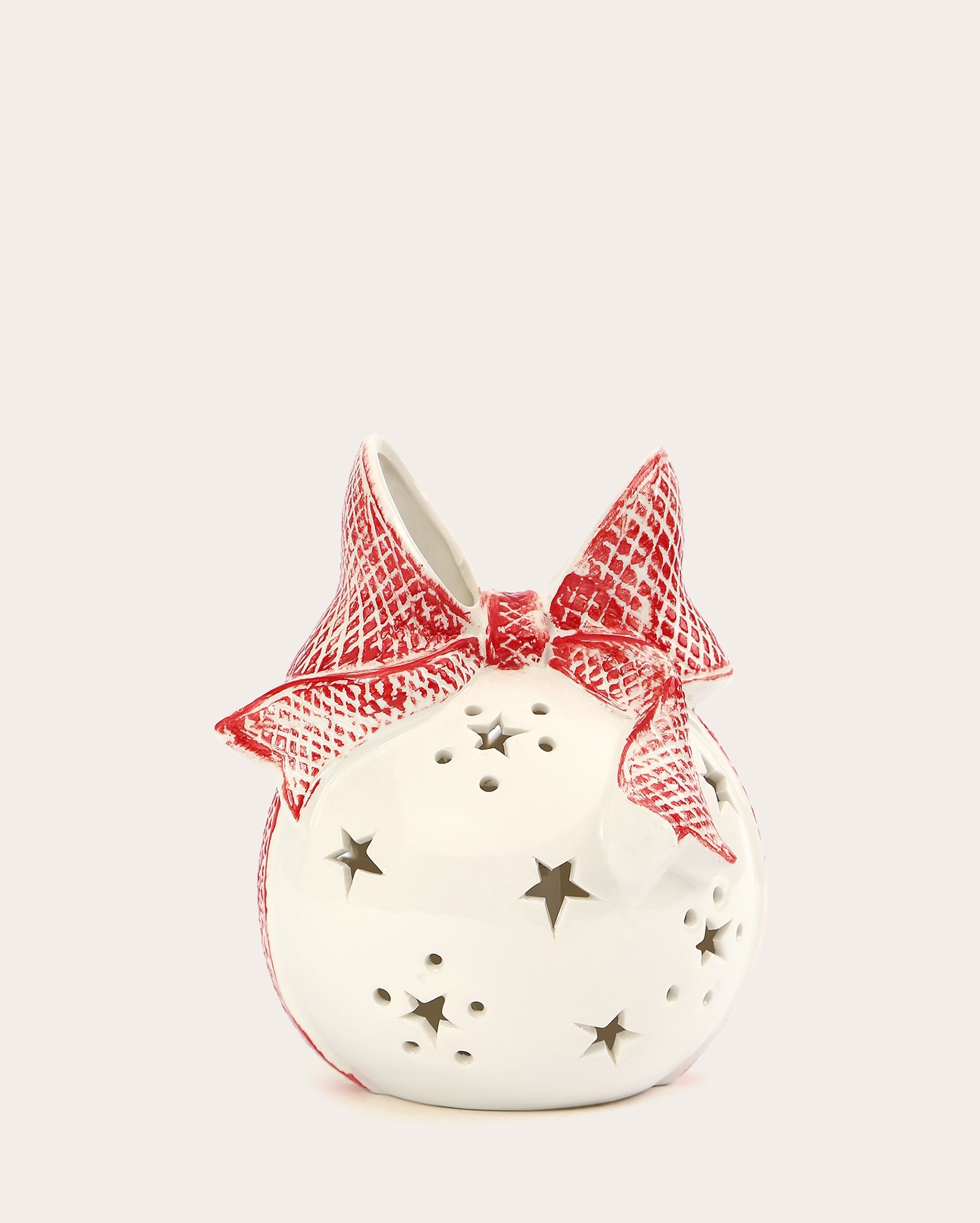 Bola de natal laço com estrelas branca | Casa Riachuelo