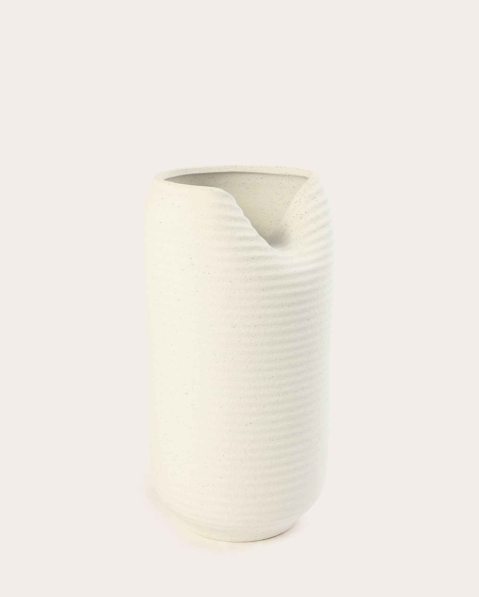 Vaso de cerâmica texturizado Vlad 33cm branco | Casa Riachuelo