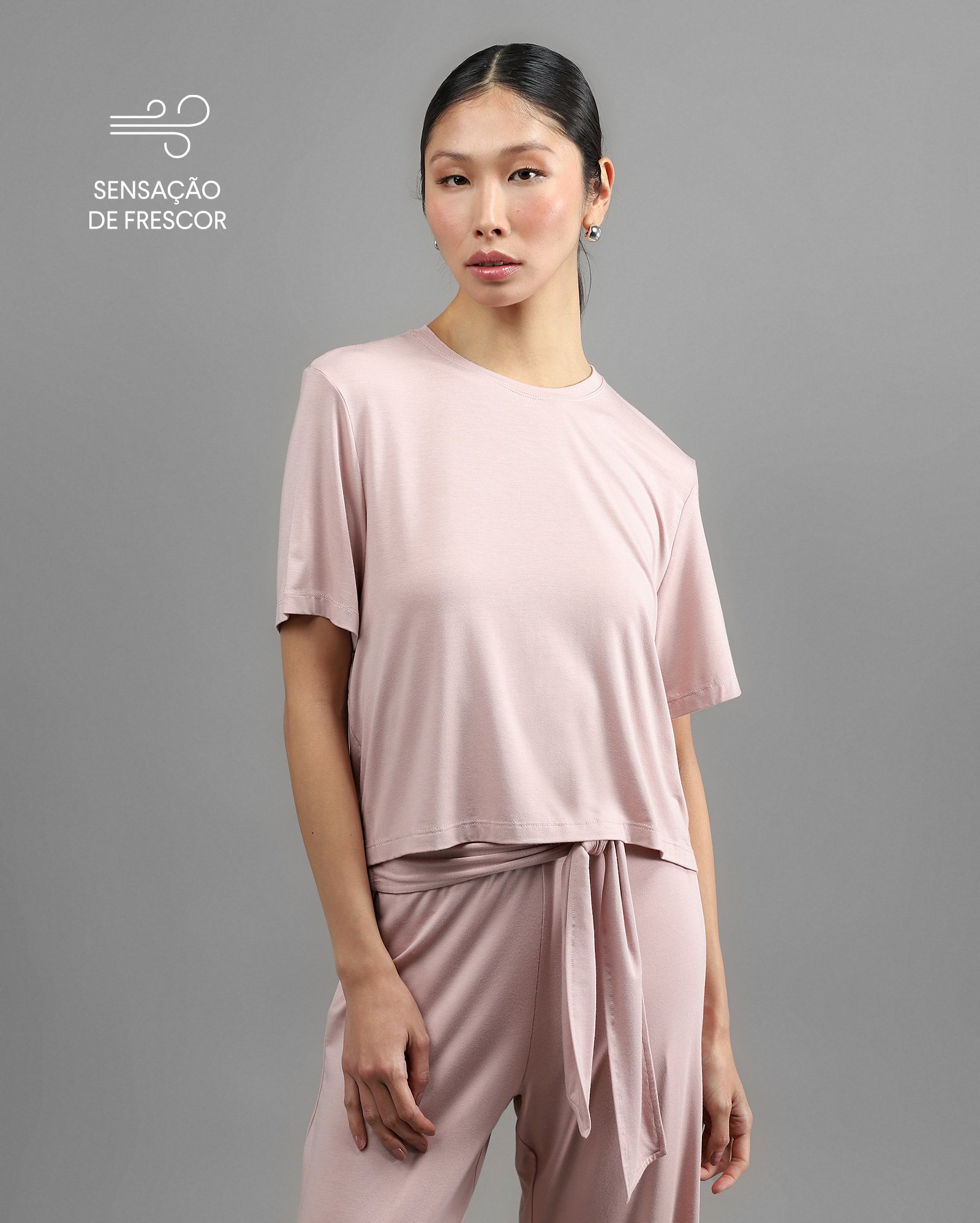 Camiseta feminina Tech UltraFresh - Rosa Claro