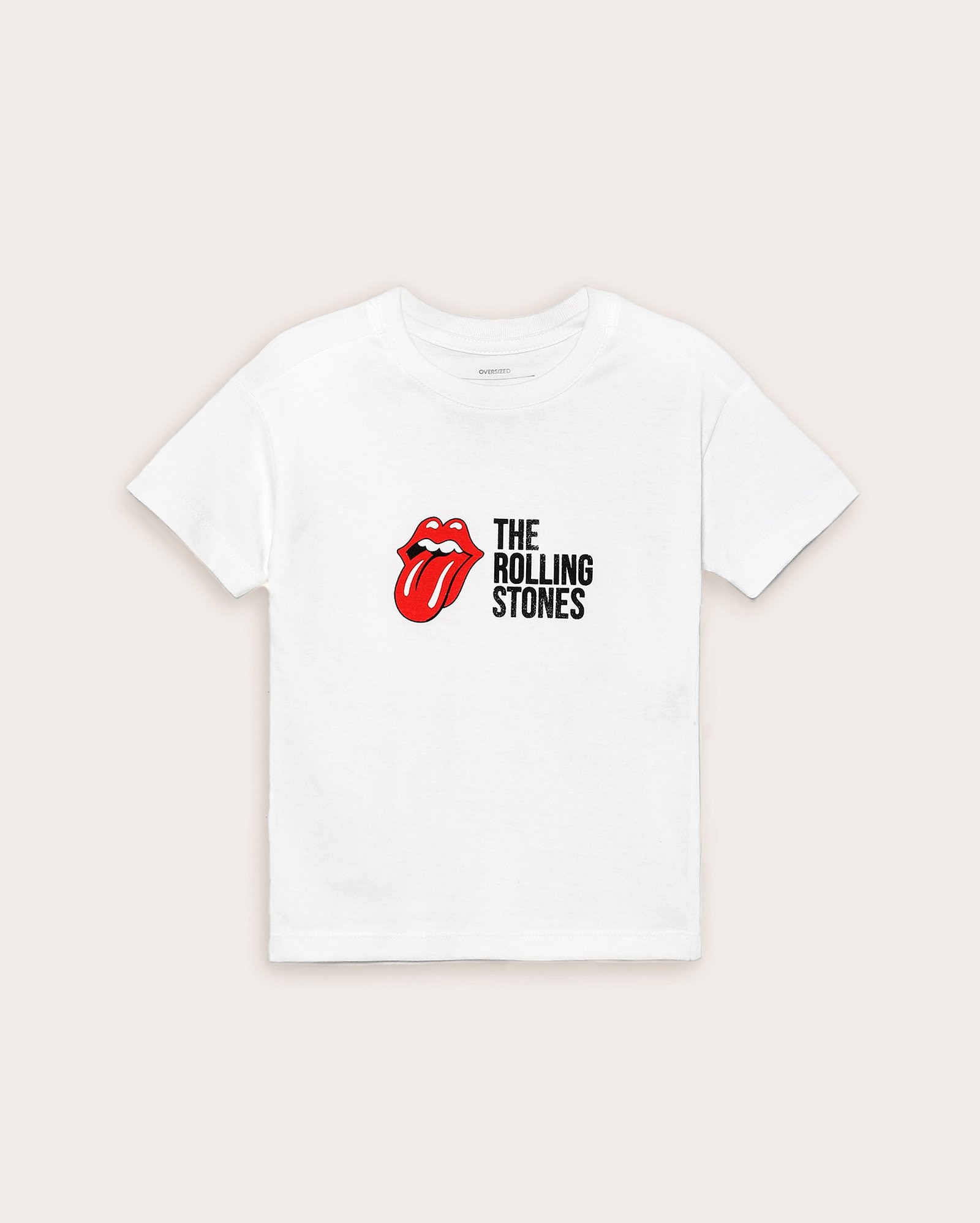 Camiseta infantil oversized logo 2-10A branca | The Rolling Stones