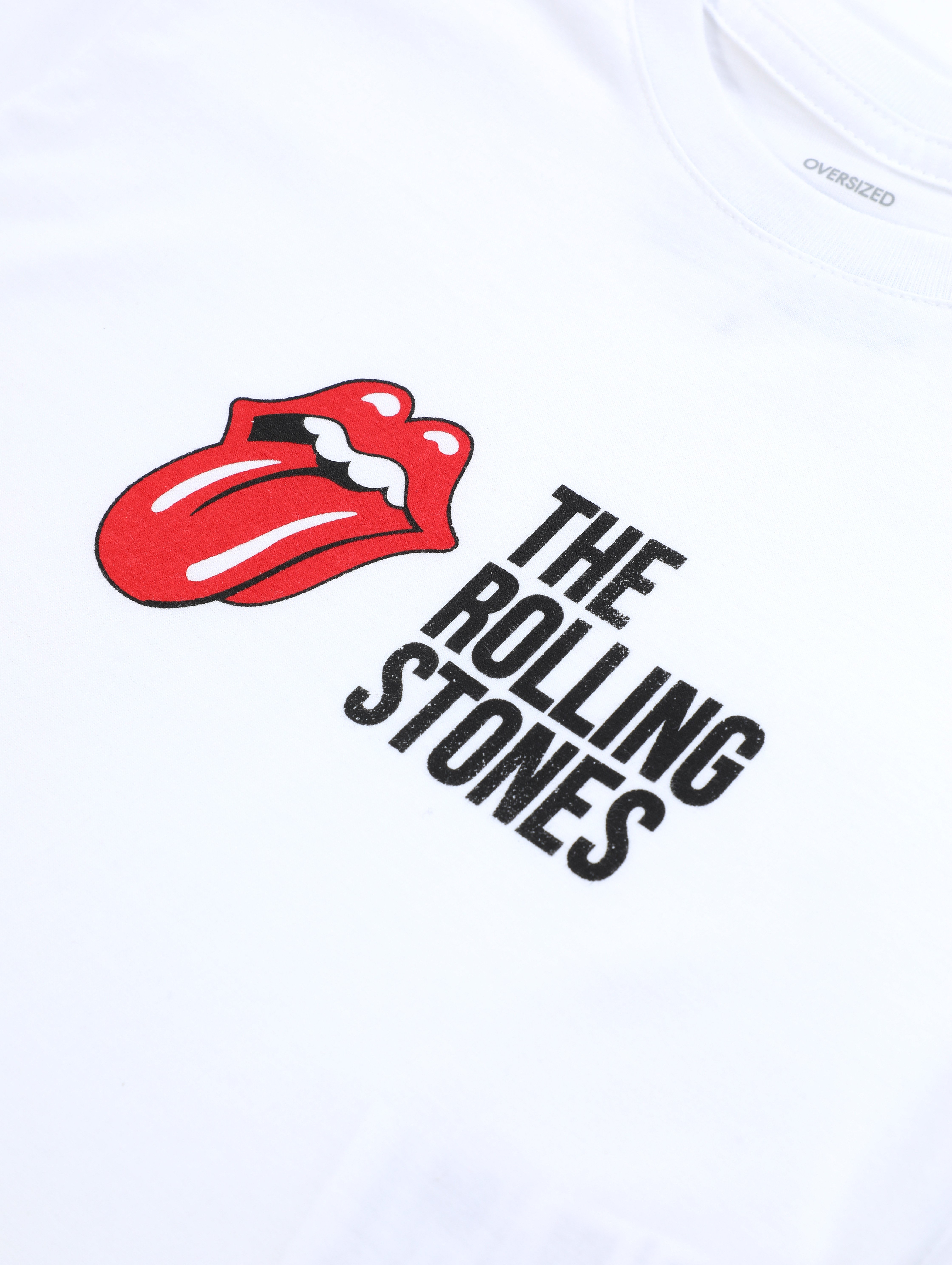 Camiseta infantil oversized logo 2-10A branca | The Rolling Stones