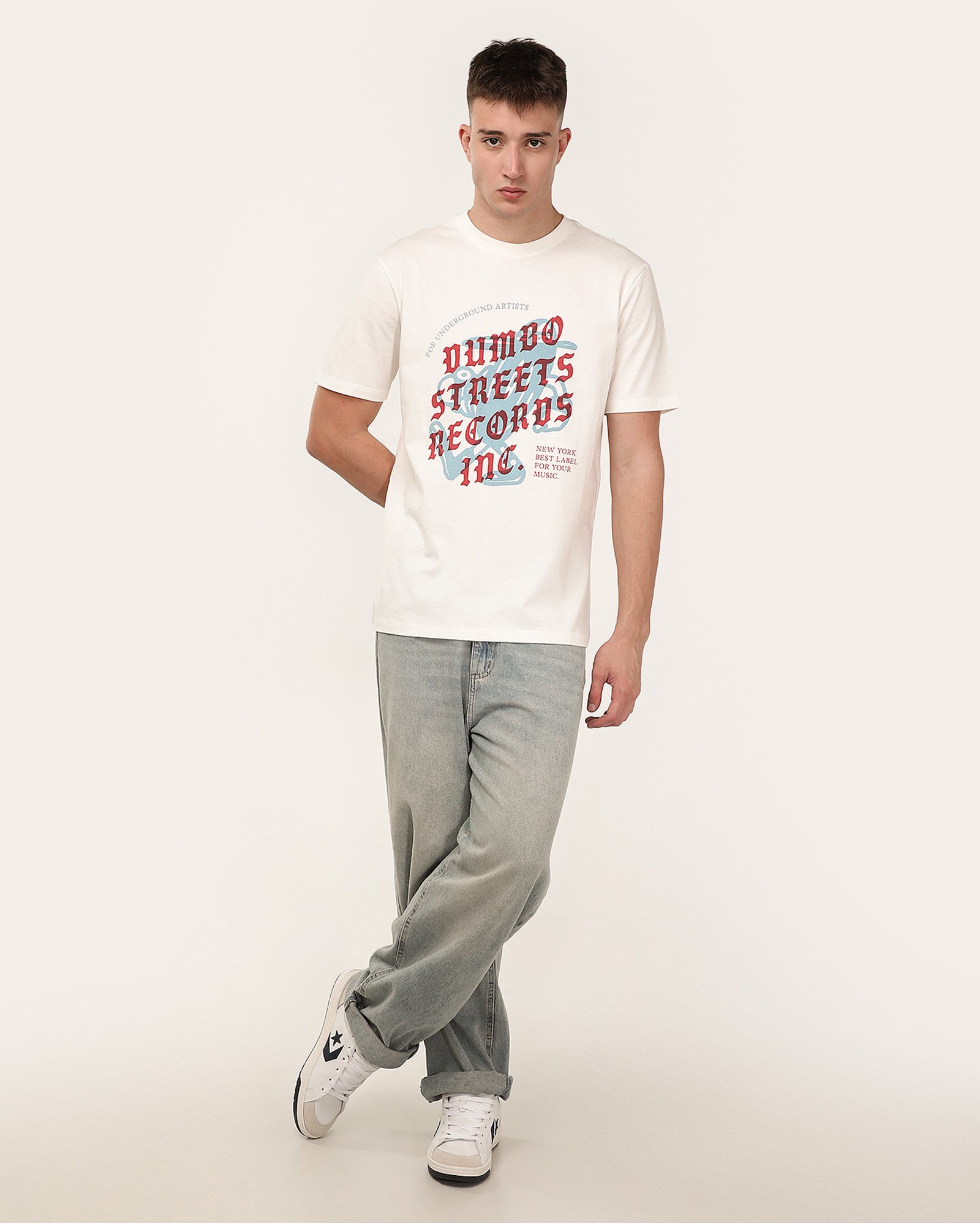 Camiseta masculina regular lettering branca | Pool
