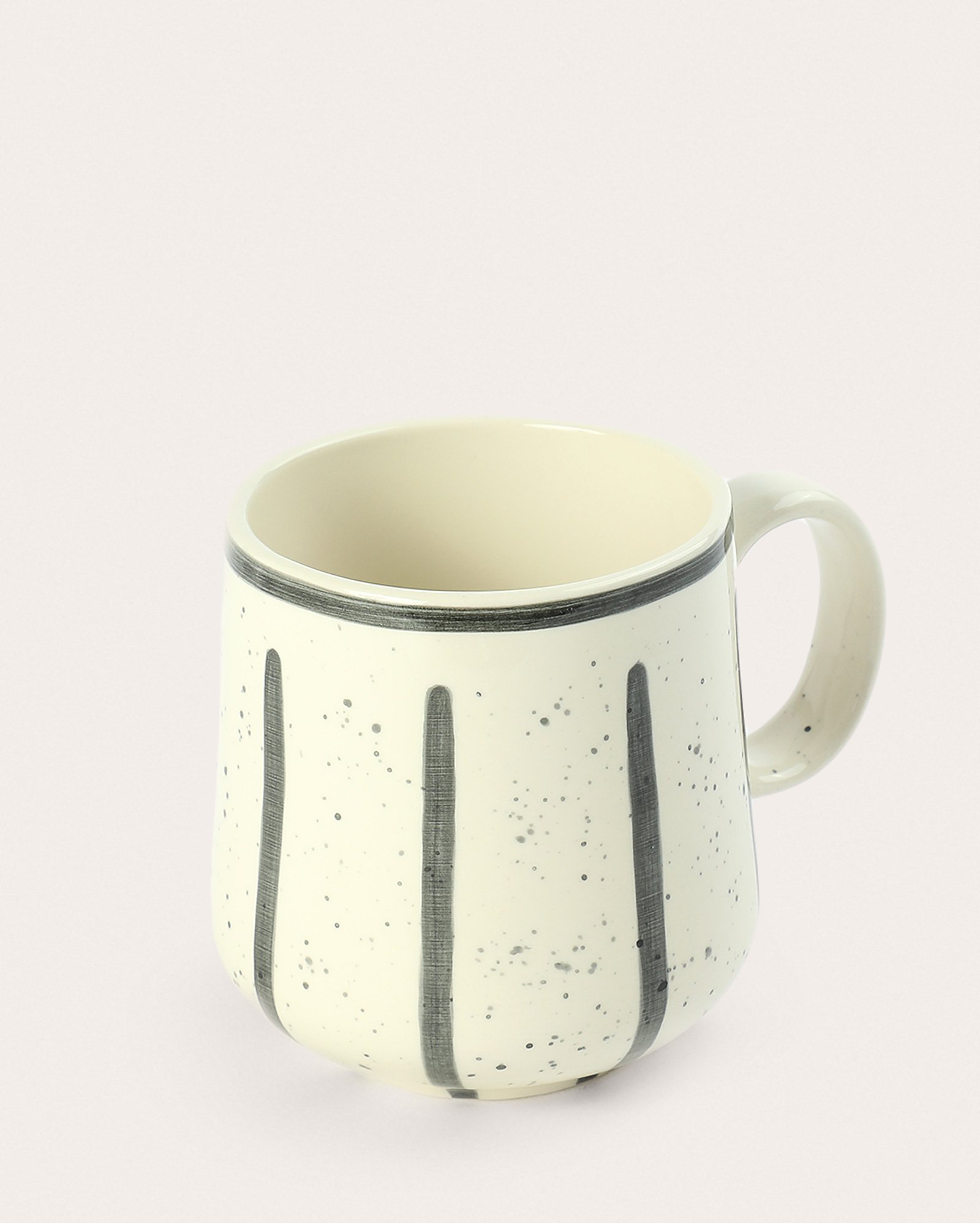 Caneca de cerâmica Vitor listrada 325ml - branca | Casa Riachuelo